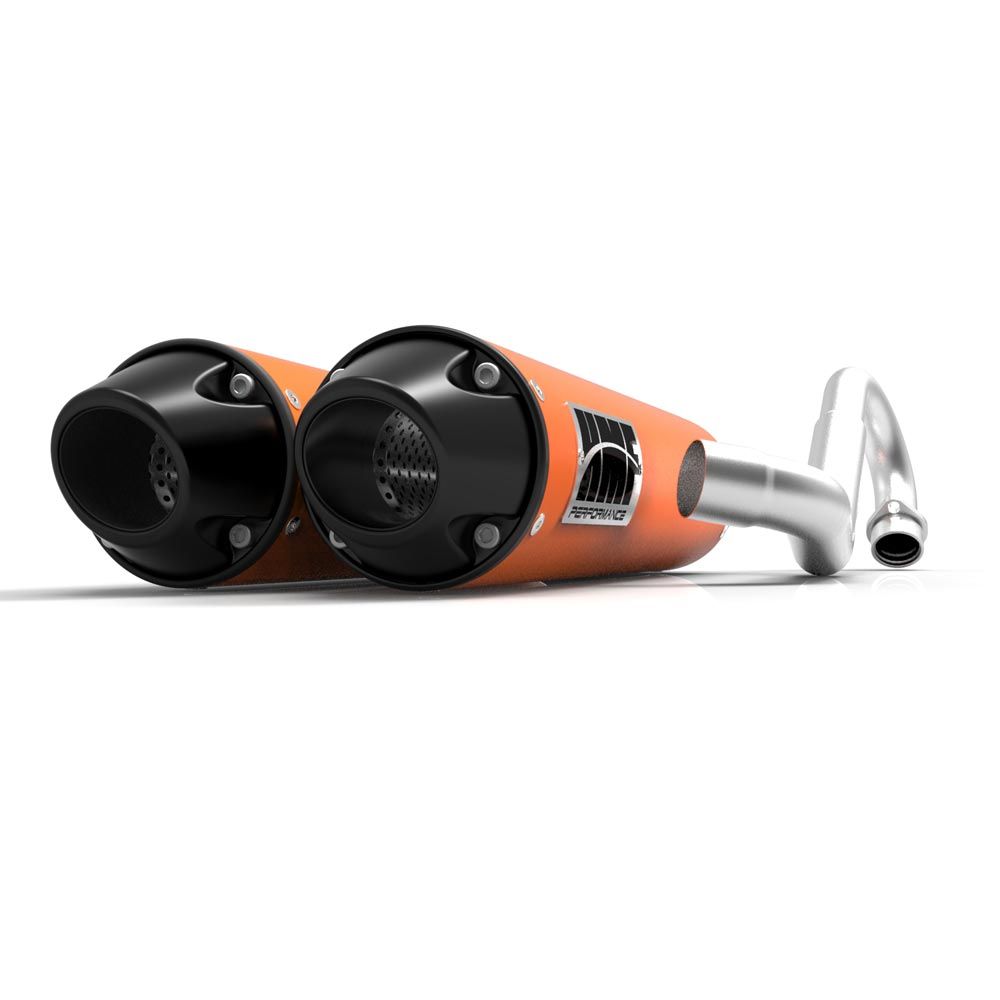 HMF Muffler Polaris RZR S 1000/General 15-24 Orange Performance Dual Full System Exhaust Black Euro End Cap