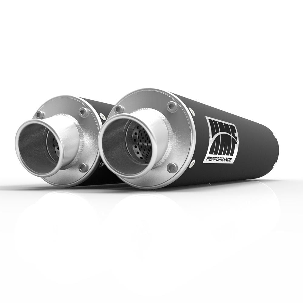 HMF Muffler Polaris RZR XP/4 Turbo/S 16-21 Ceratoke Black Performance Dual Slip On Exhaust Turn Down End Cap