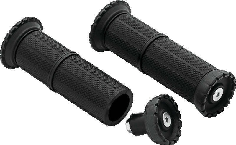 Kuryakyn Satin Black Riot Universal Grips 1in 3585
