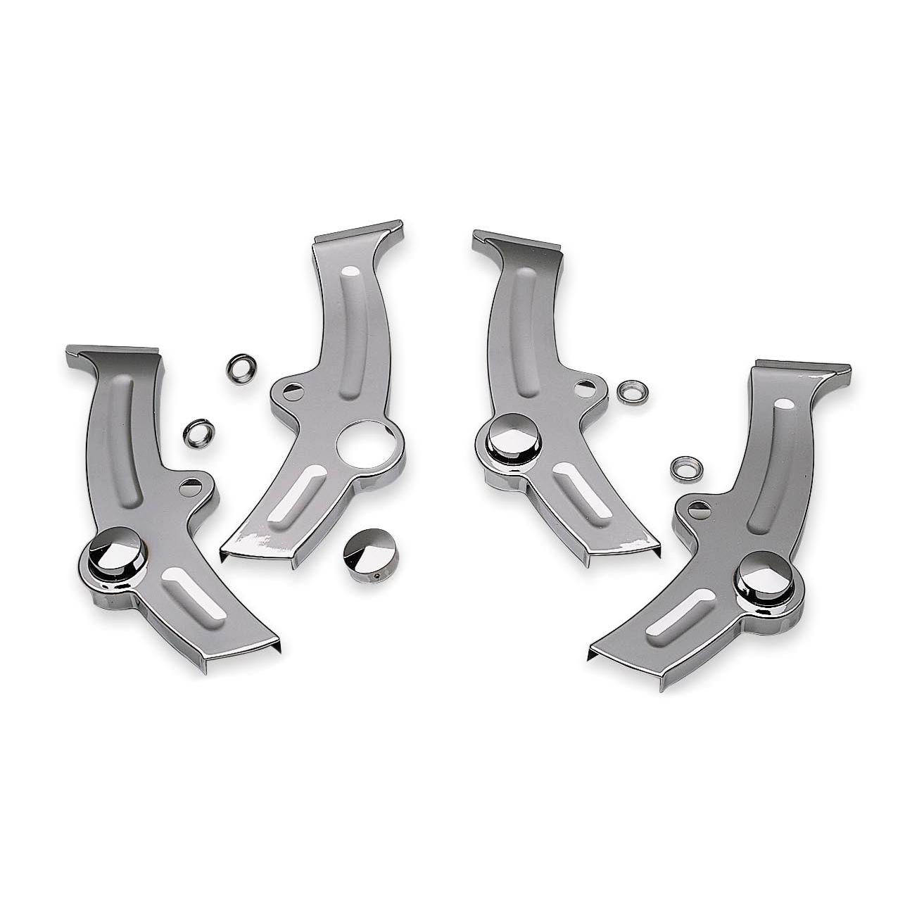 Harley FLSTN Softail Deluxe 2008-2013Boomerang Frame Covers Chrome by Kuryakyn