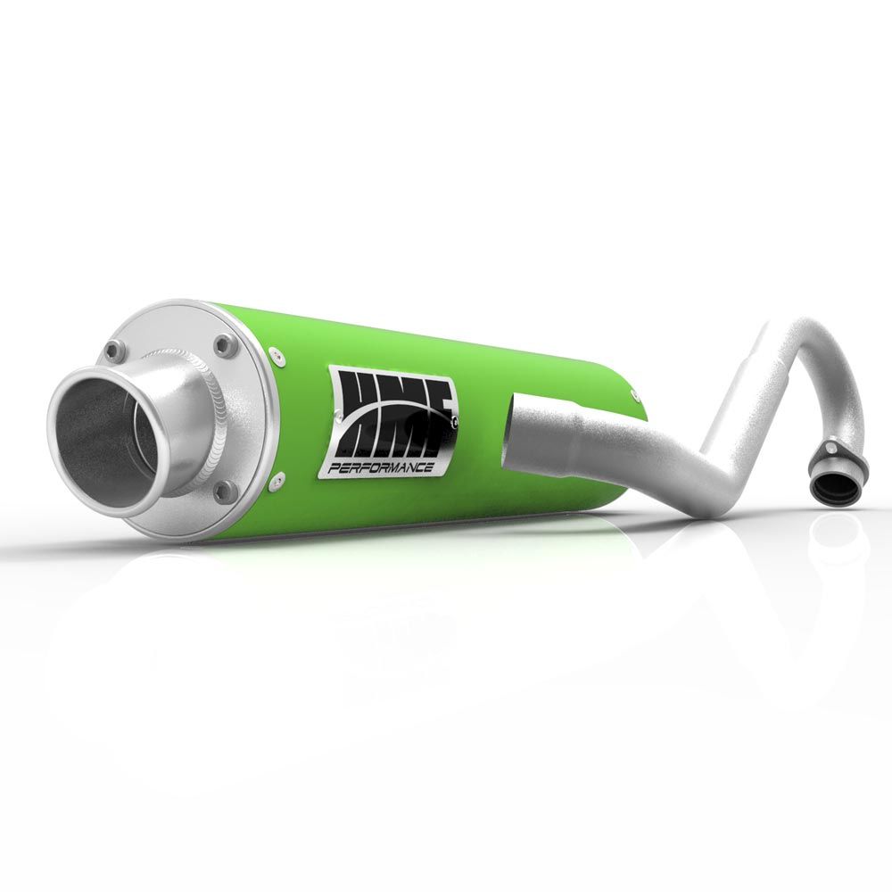 HMF Muffler Kawasaki KFX 400 03-14 Green Performance Full System Exhaust Turn Down End Cap