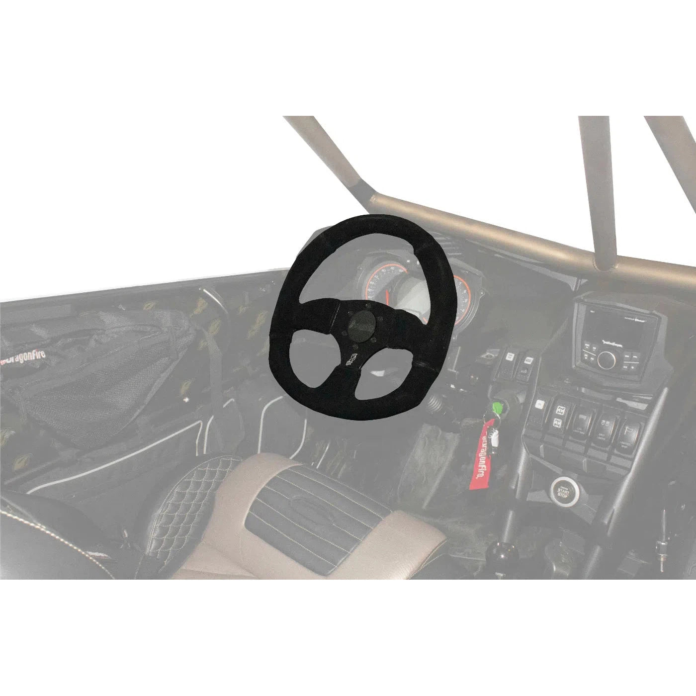 DragonFire Racing Steering Wheel - D-Shaped - Suede - Carbon Fiber - 04-0819