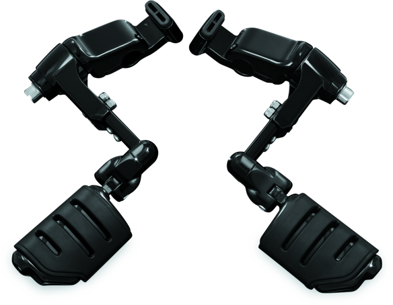 Kuryakyn Gloss Black Ergo III Adjustable Mount With Trident Dually ISO Pegs