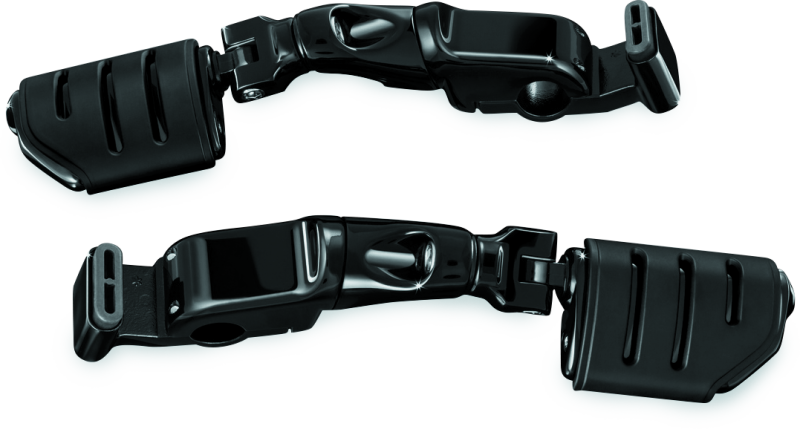 Kuryakyn Gloss Black Ergo II Trident Dually ISO Pegs With Long Arms 3995