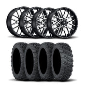 ITP Hurricane 18" Machined Black Wheels And Versa Cross XTR Tires [35x10-18]