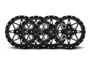 ITP Set of Four Storm Series Tornado Wheels Matte Black 15x7 4/110 5+2