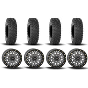System 3 SB-6 Beadlock Gun Metal Grey 15" Wheels And XC450 Tires [30x10R-15]