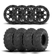 ITP Hurricane 14" Matte Black Wheels And Mud Lite Tires [30x10-14]