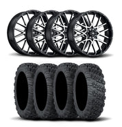 ITP Hurricane 18" Machined Black Wheels And Versa Cross XTR Tires [35x10-18]