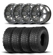 Set of Four Bullite Lancer Wheels 14" Gray And Kenda K576A Kongur Tires [30x10R-14]