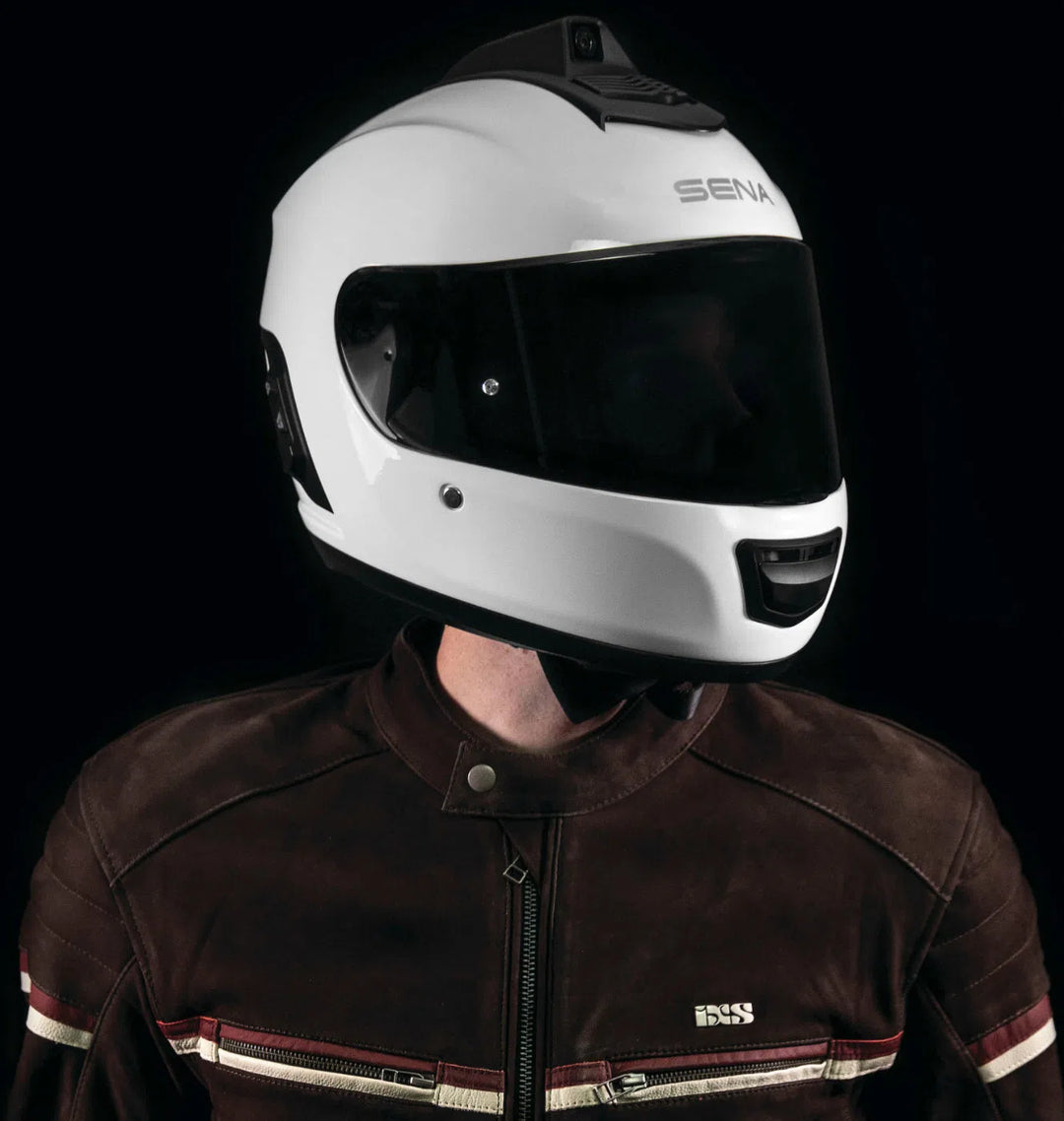 SENA Momentum Pro Dual Bluetooth Camera Helmet Glossy White XS MO-PRO-GW-XS-01