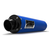 Silenciador HMF Yamaha Raptor 250 08-14 Azul Caramelo Rendimiento Slip-On Escape Negro Tapa de Extremo Abatible