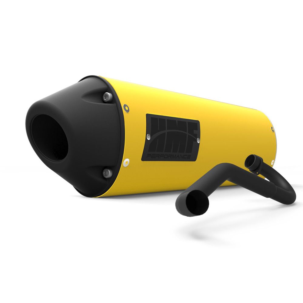 Silenciador HMF Yamaha YFZ 450R-X 09-25 Amarillo Rendimiento Sistema completo Escape Blackout Tapa de extremo europea Montaje lateral