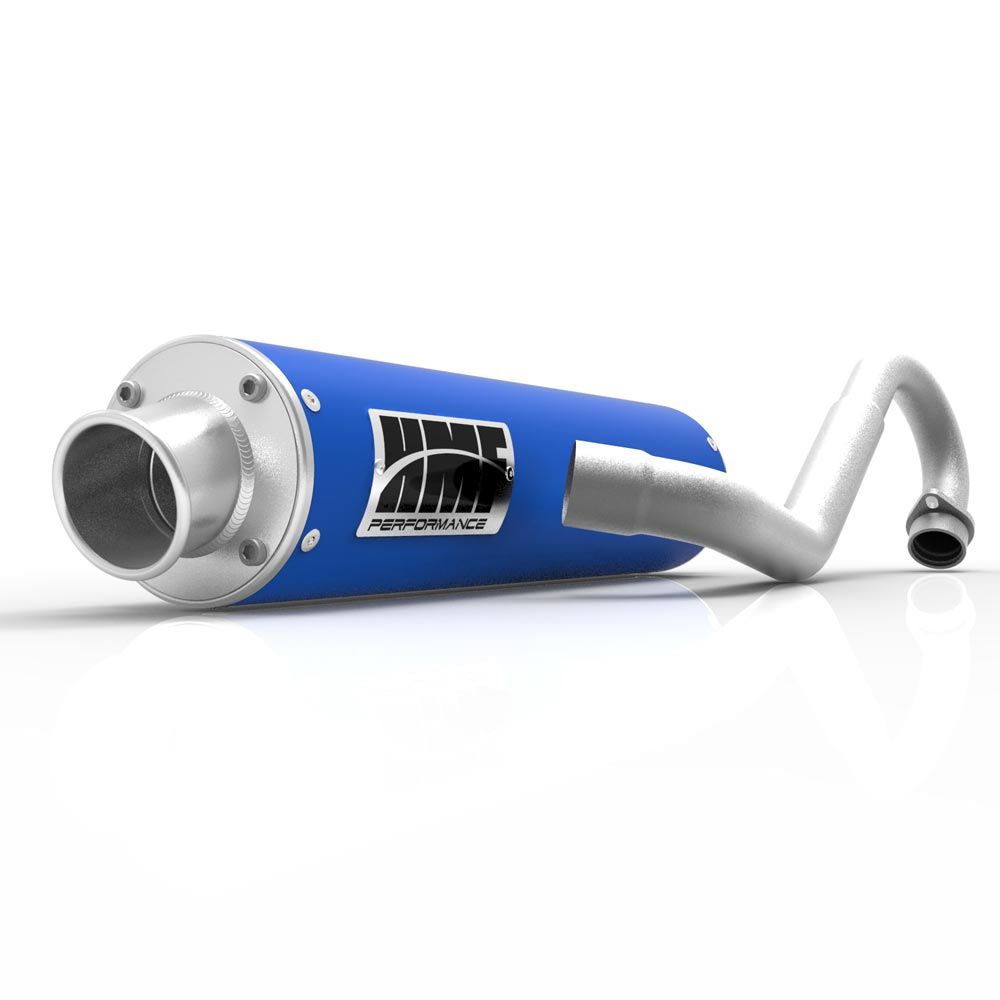 HMF Muffler Yamaha Grizzly/Kodiak 700 14-25 Candy Blue Performance Full System Exhaust Turn Down End Cap