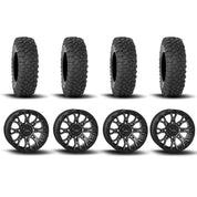 System 3 ST-6 Aluminum Dark Tint 14" Wheels And XT400 Tires [27x10R-14]