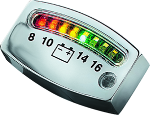 Kuryakyn Black LED Battery Gauge Universal 4218