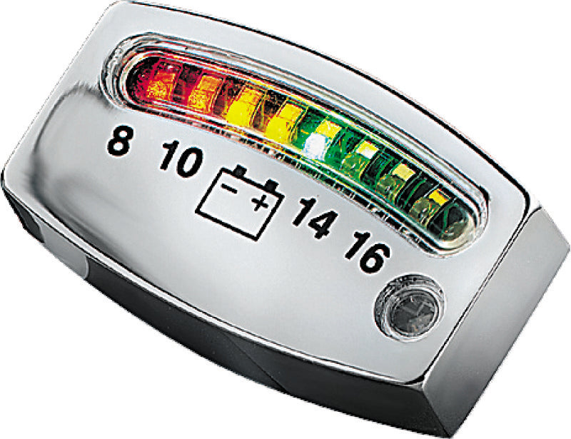 Kuryakyn Chrome LED Battery Gauge Universal 4219
