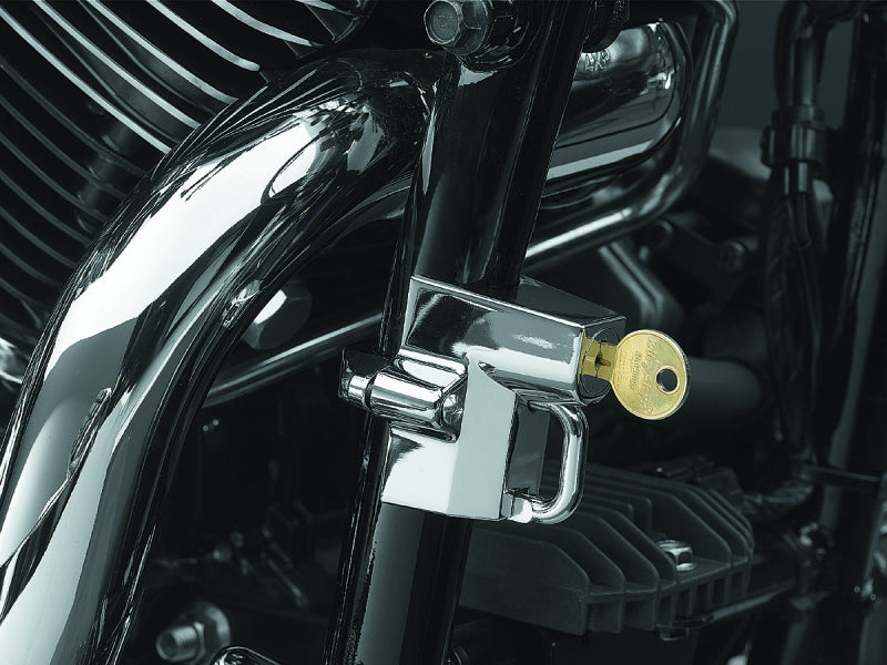 Kuryakyn Chrome Universal Helmet Lock 7/8in-1-1/4in Mount 4220