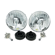 KC HiLiTES 7" H4 DOT Halogen Headlights - Driving Beam - Pair - Universal / 97-06 Jeep TJ