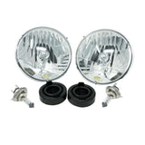 KC HiLiTES 7" H4 DOT Halogen Headlights - Driving Beam - Pair - Universal / 97-06 Jeep TJ