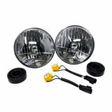 KC HiLiTES 7" H4 DOT Halogen Headlights - Driving Beam - Pair - 07-18 Jeep JK