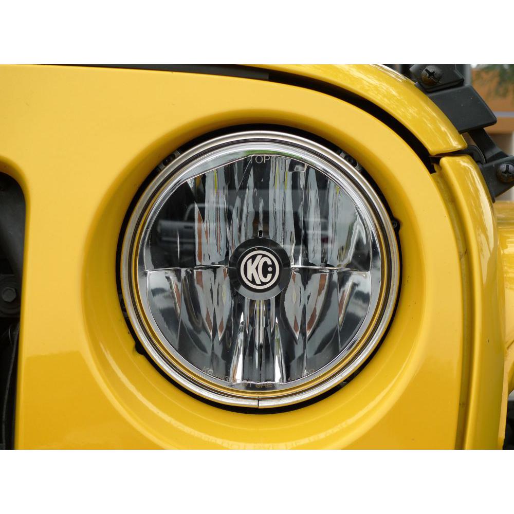 KC HiLiTES 7" Gravity LED DOT Headlight - Driving Beam - Pair - 07-18 Jeep JK