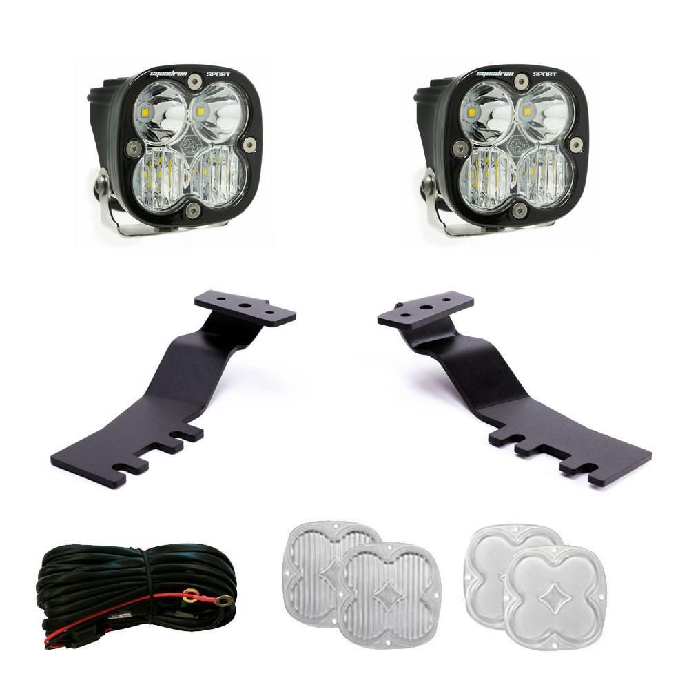 Baja Designs A-Pillar Light Kit Pair Squadron Sport Series Driving/Combo Pattern Clear Lens Toggle Wiring Universal 44-8264