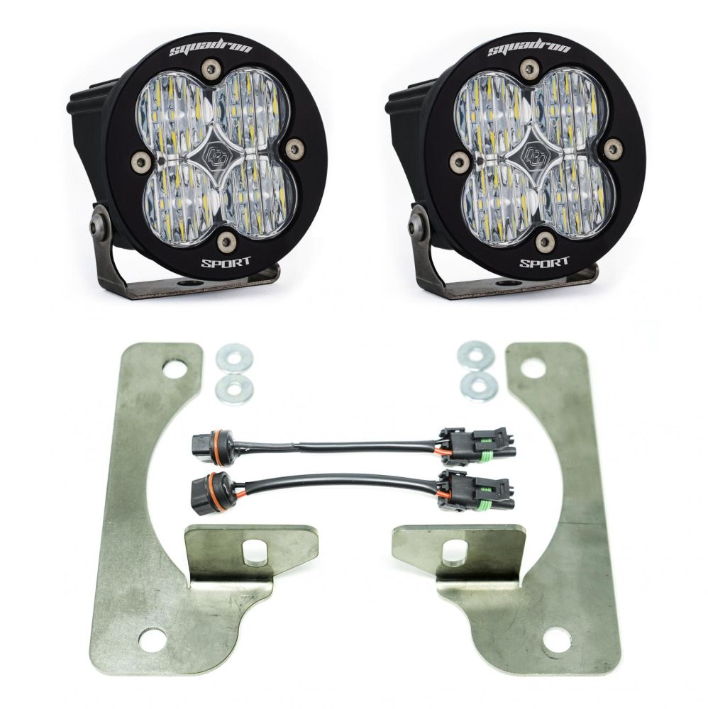 Baja Designs Fog Pocket Light Kit Squadron-R Sport Series Wide Cornering Pattern Clear Lens 447068