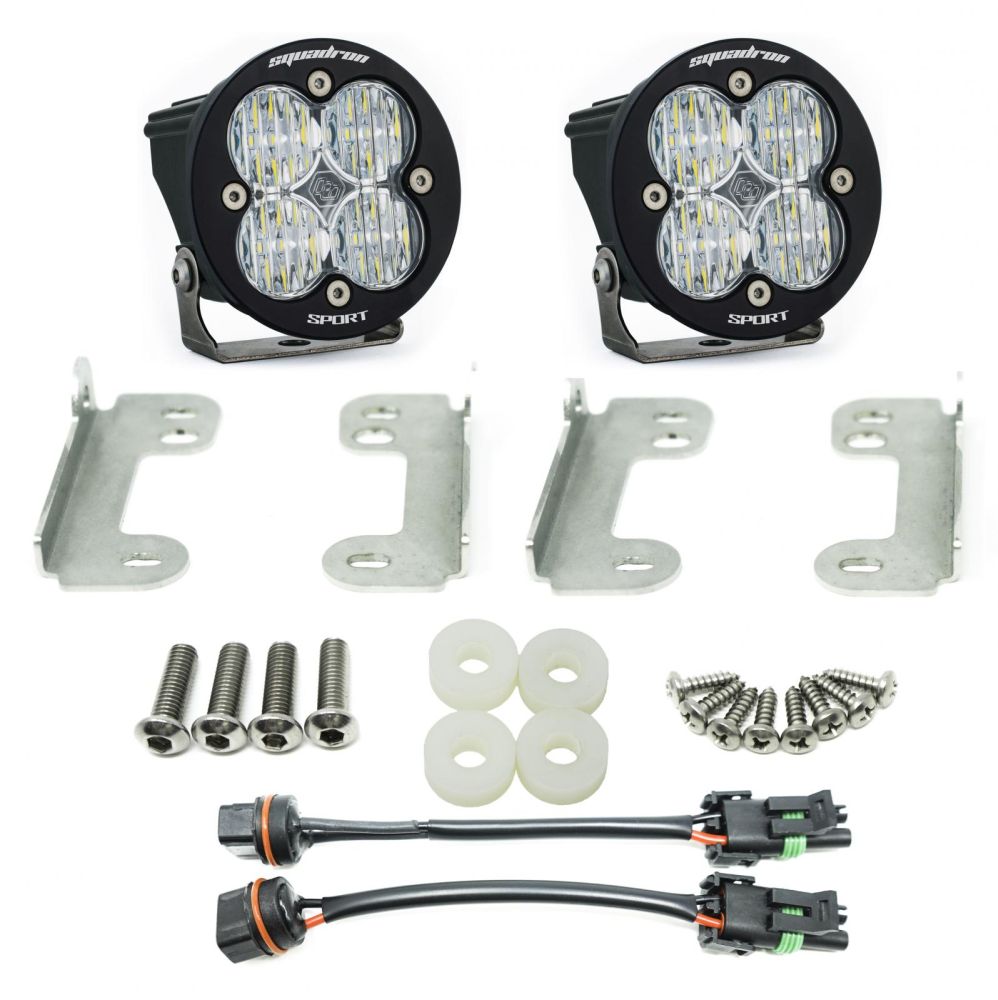 Baja Designs Fog Pocket Light Kit Squadron-R Sport Series Wide Cornering Pattern Clear Lens 447070