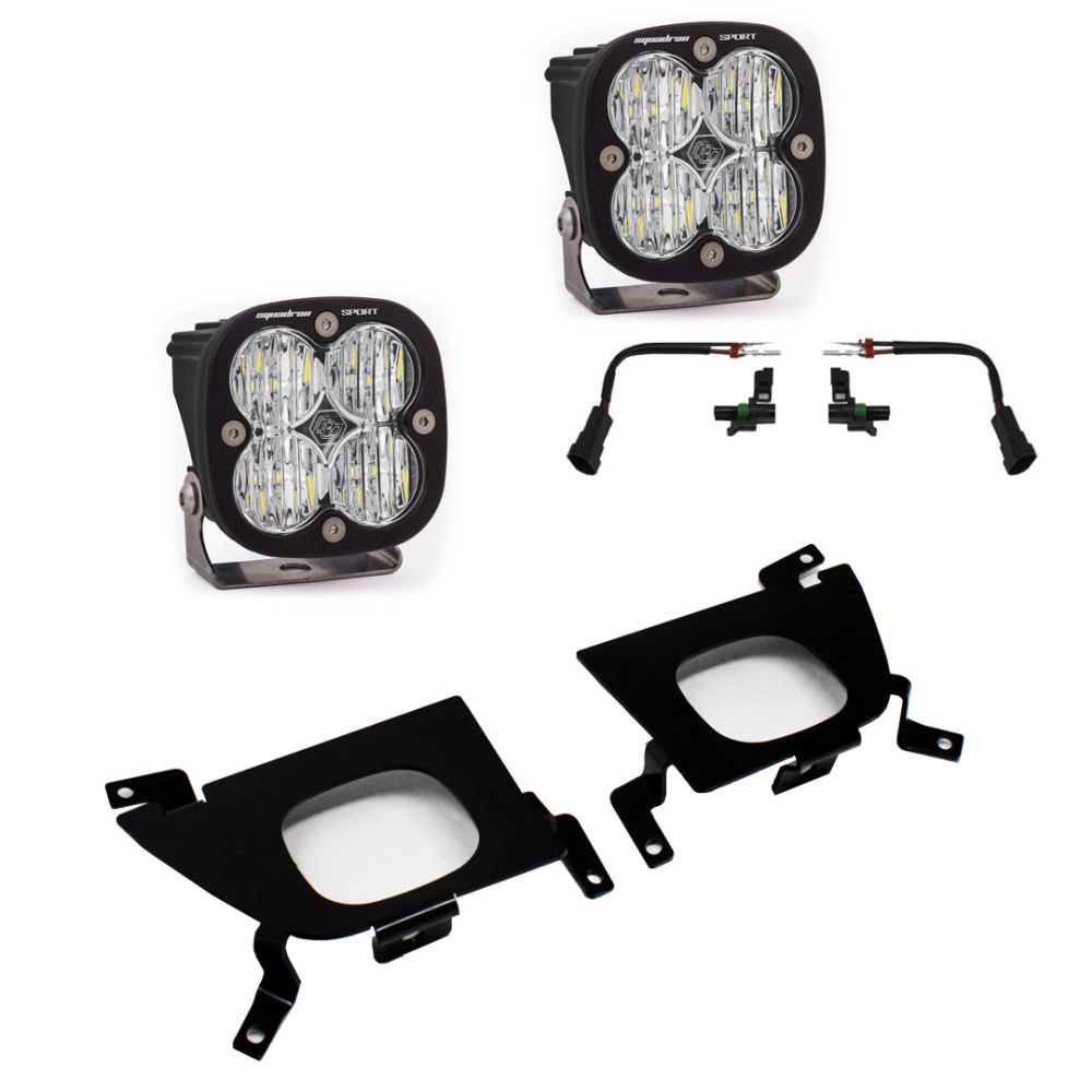 Baja Designs Fog Pocket Light Kit Squadron Sport Series Wide Cornering Pattern Baja Amber Lens 447517
