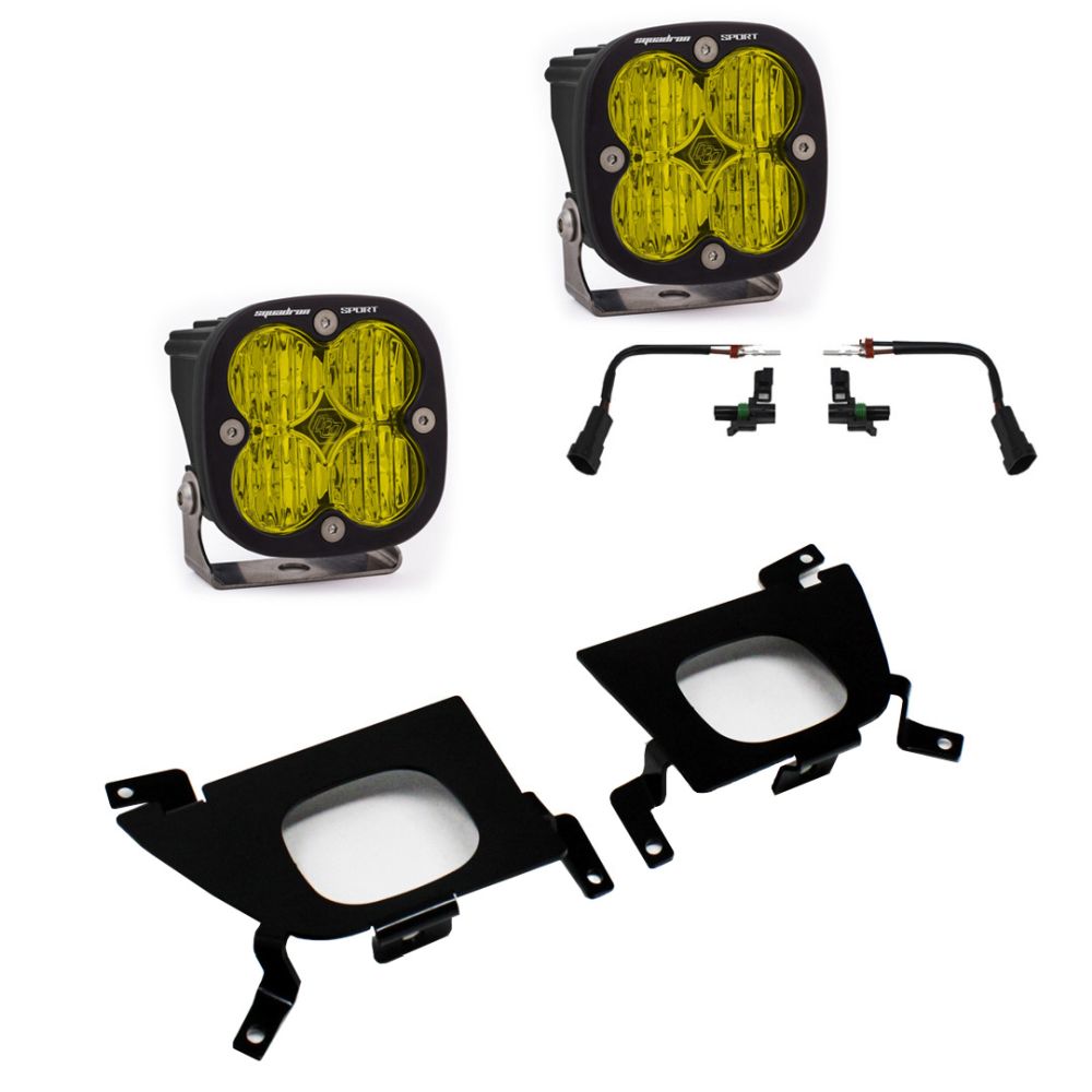 Baja Designs Fog Pocket Light Kit Squadron Sport Series Wide Cornering Pattern Baja Amber Lens 447518