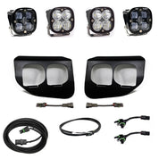 Baja Designs Fog Pocket Light Kit Squadron Pro Series SAE Pattern Clear Lens Upfitter Wiring 447736UP