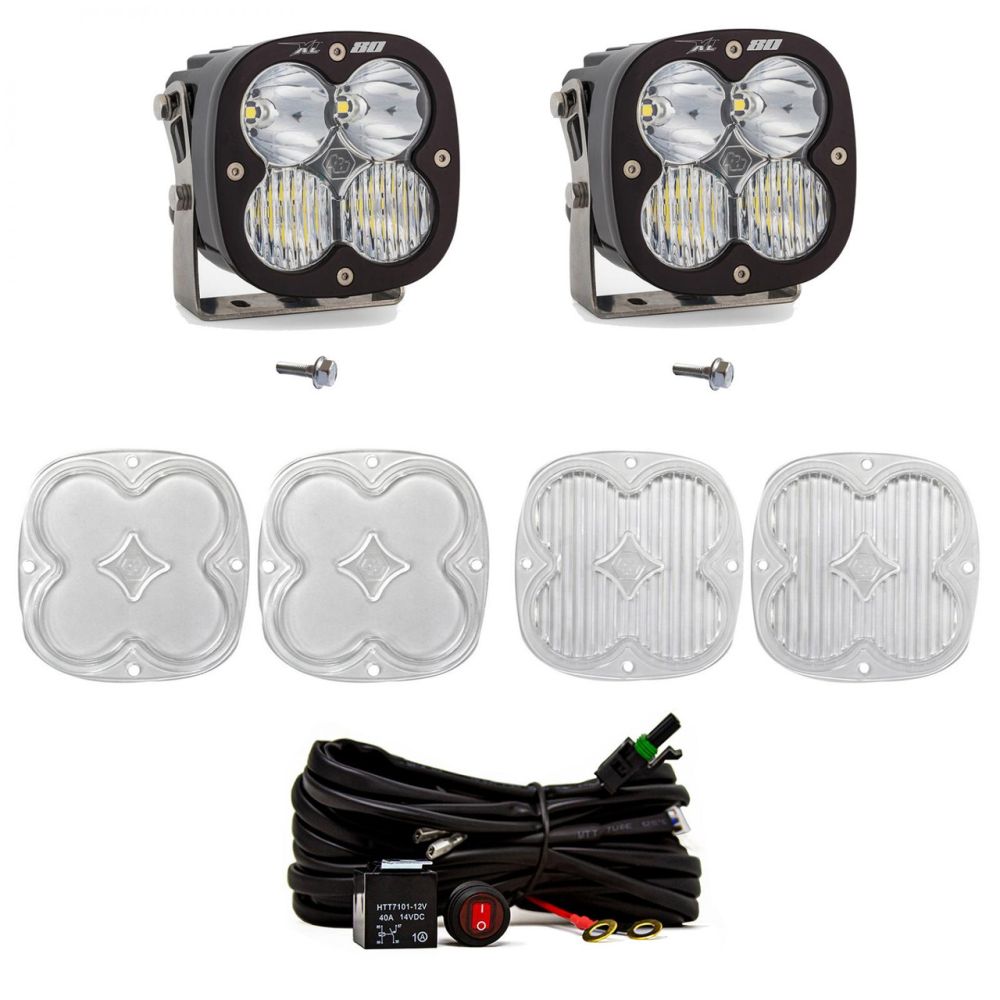 Baja Designs A-Pillar Light Kit Pair XL80 Series Driving/Combo Pattern Clear Lens Toggle Wiring 447751
