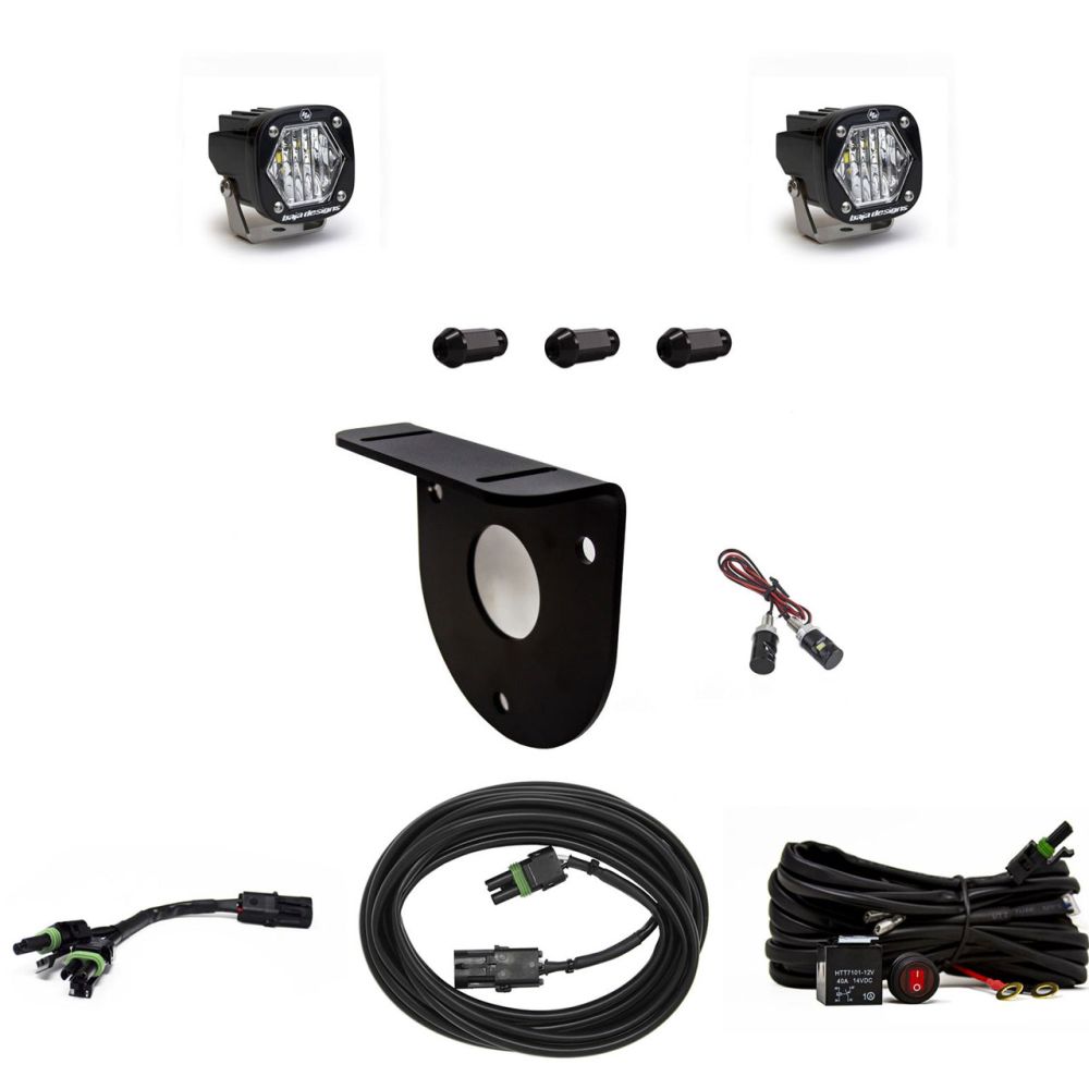Baja Designs Dual S2 Sport Series Wide Cornering Pattern Clear Lens Toggle Wiring 447766