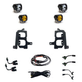 Baja Designs Fog Pocket Light Kit Dual S1 Series Wide Cornering / Spot Pattern Baja Amber / Clear Lens 447849
