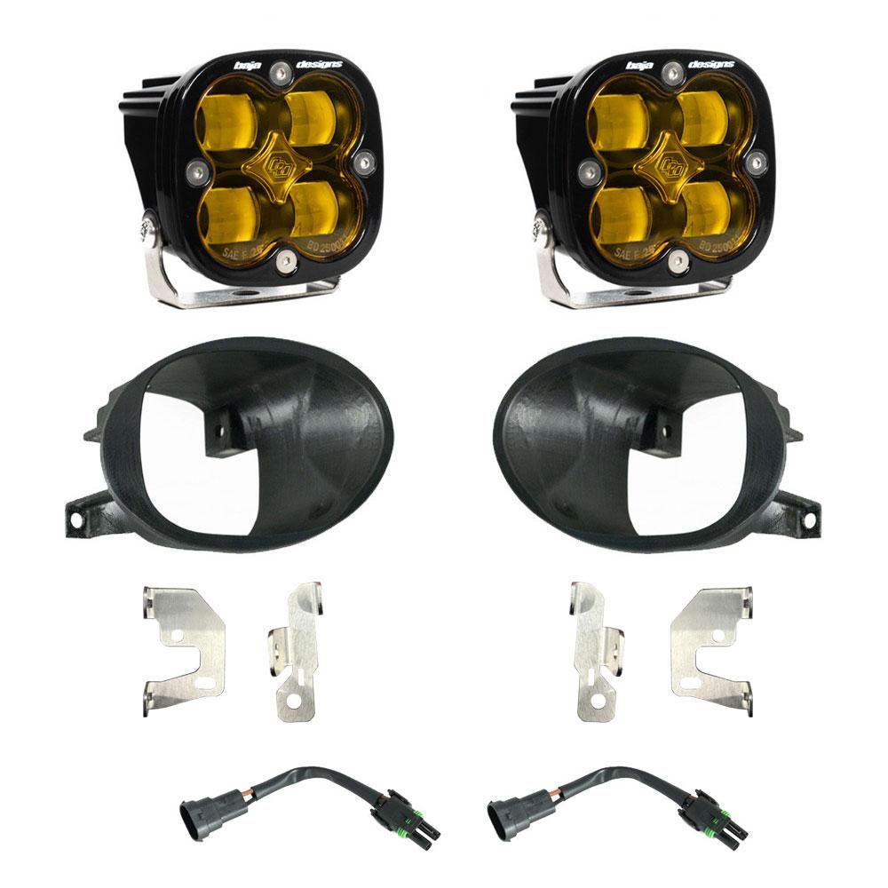 Baja Designs Fog Pocket Light Kit Squadron SAE Series Spot Pattern Baja Amber Lens 447873