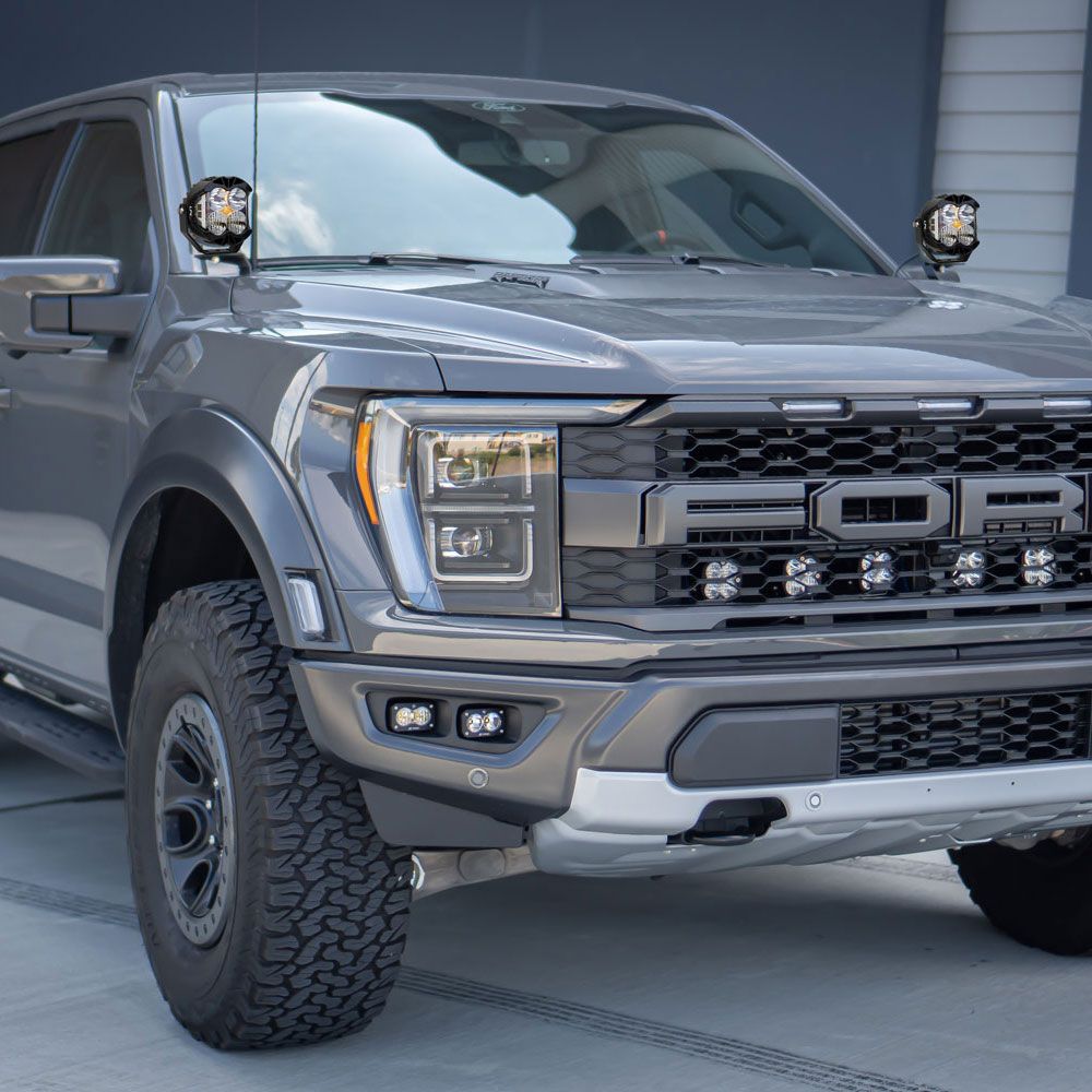 Baja Designs A-Pillar Light Kit Pair LP4 Pro Series Driving/Combo Pattern Clear Lens For Ford F-150 Raptor 2021-2023 448068