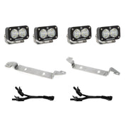 Baja Designs Fog Pocket Light Kit Dual S2 Sport Series Wide Cornering Pattern Clear Lens 448080