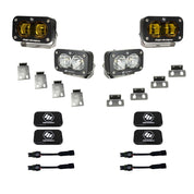Baja Designs Fog Pocket Light Kit S2 SAE Sport Series Multi Pattern Baja Amber Lens 448181