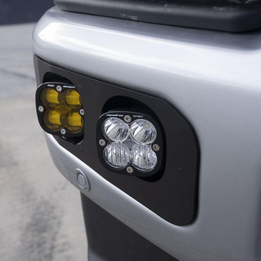 Baja Designs Fog Pocket Light Kit Dual Squadron Sport Series SAE Pattern Baja Amber Lens Toggle Wiring 448226