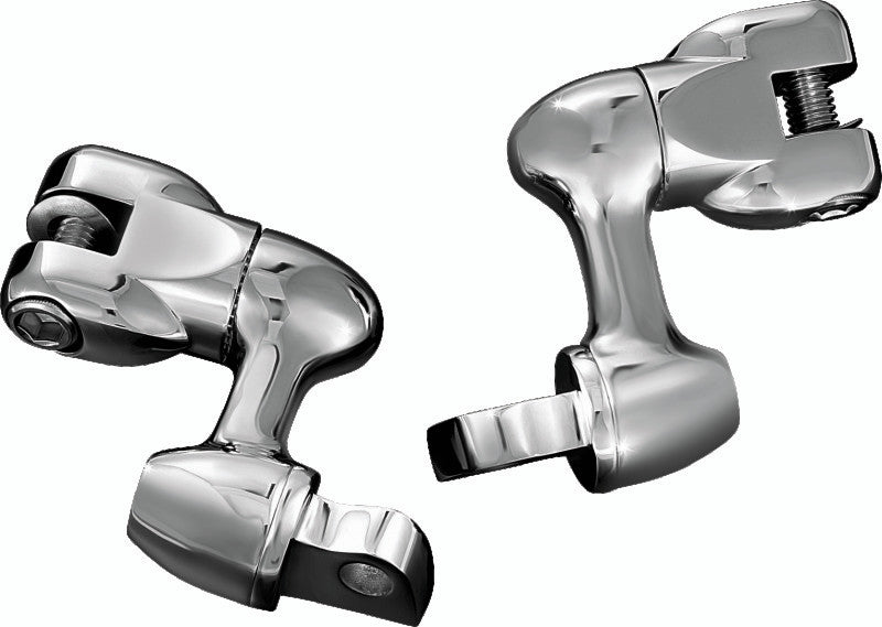Kuryakyn Chrome 2in Adjustable Lockable Offsets With Male-Mount Adapter 4556