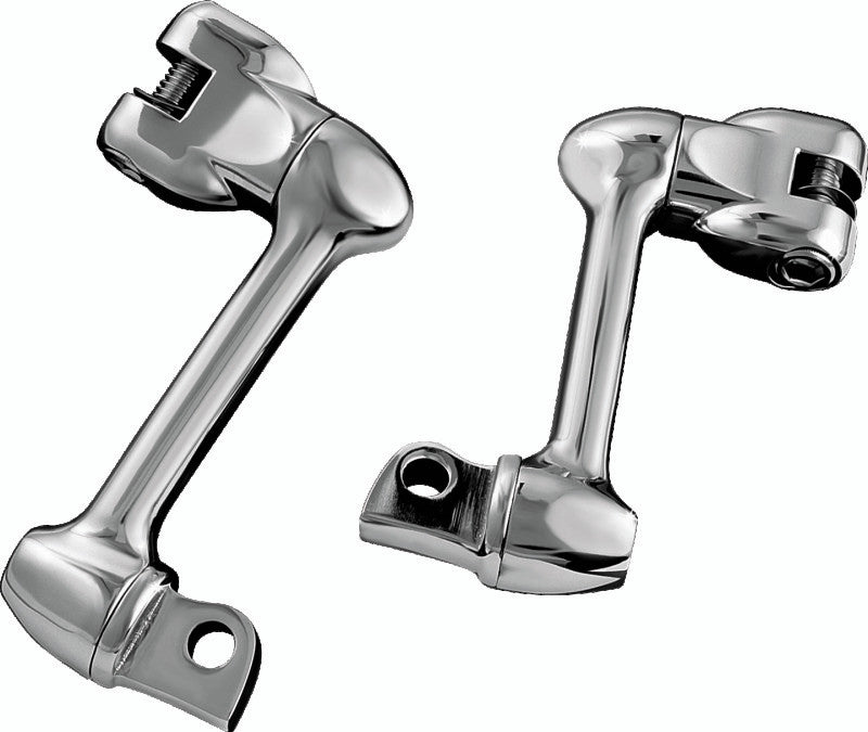 Kuryakyn Chrome 4in Adjustable Lockable Offsets With Male-Mount Adapter 4557