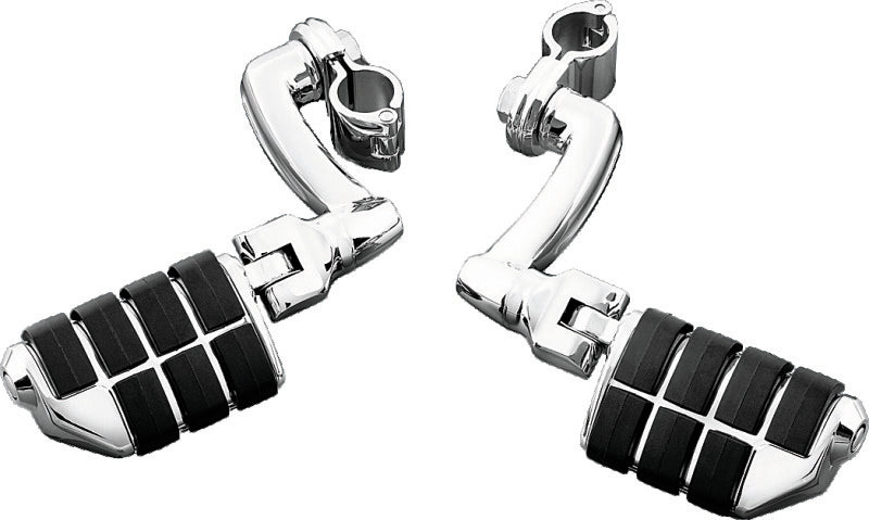 Kuryakyn Chrome Longhorn Offset Dually ISO Pegs With 1-1/4in Clamp 4575