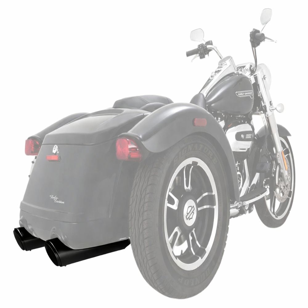 Vance & Hines Twin Slash 4in Round 2-1-2 Slip-On Exhaust Black 46796