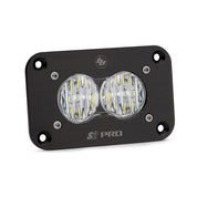 Baja Designs Auxiliary LED Light Pod Each Black Flush Mount S2 Pro Series Wide Cornering Pattern Clear Lens Universal 481005