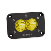 Baja Designs Auxiliary LED Light Pod Each Black Flush Mount S2 Pro Series Spot Pattern Baja Amber Lens Universal 481011