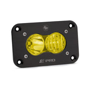 Baja Designs Auxiliary LED Light Pod Each Black Flush Mount S2 Pro Series Driving/Combo Pattern Baja Amber Lens Universal 481013