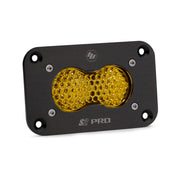 Baja Designs Auxiliary LED Light Pod Each Black Flush Mount S2 Pro Series Work/Scene Pattern Baja Amber Lens Universal 481016