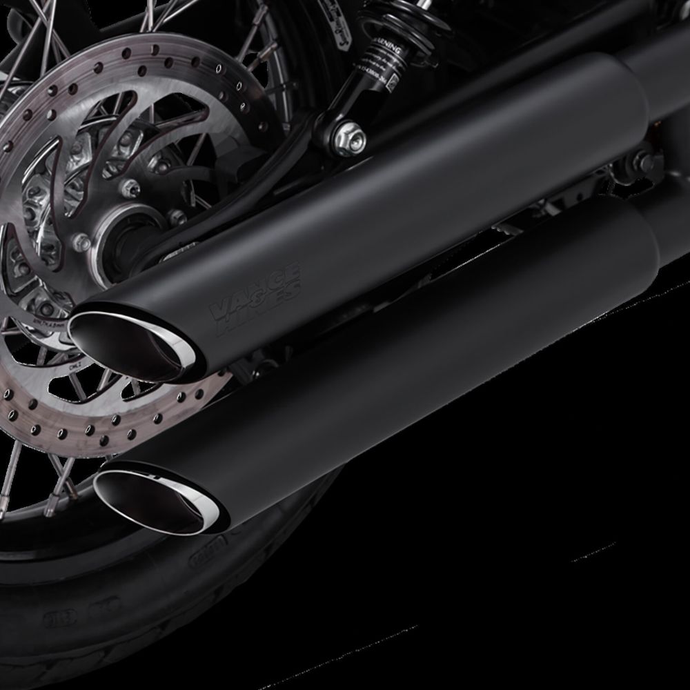 Vance & Hines Twin Slash 3in 2-2 Slip-On Exhaust Black 48323