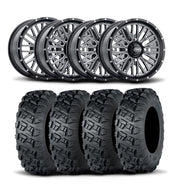ITP Momentum 18" Machined Black Wheels And Versa Cross XTR Tires [33x10-18]